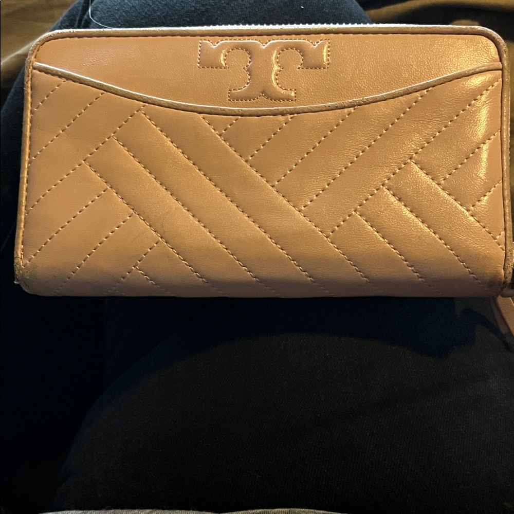 Tory Burch Tan Quilted Wallet